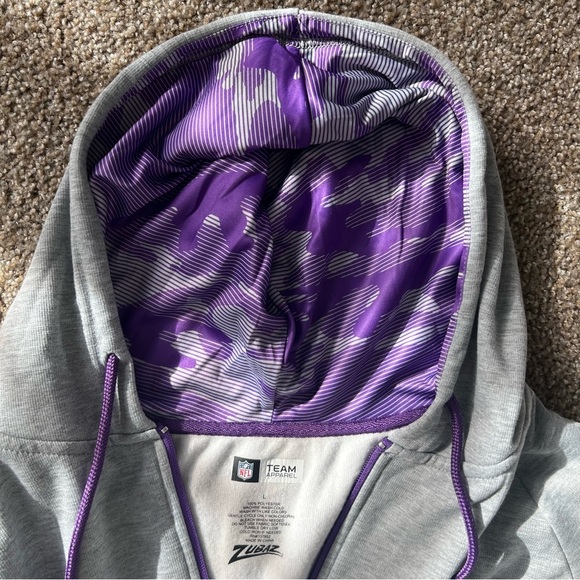 NWOT Minnesota Vikings NFL Team Apparel Full Zip Hoodie Mens Size Large - Picture 3 of 9